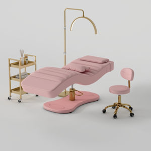 Cama de Belleza Eléctrica de Lujo con 3/4 Motores, Moderna, de Cuero PU, para Tratamientos Faciales y Spa, con Base de Luz LED, Cama para Pestañas - Product Image 1