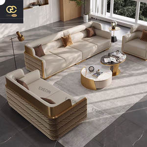 इतालवी विला लक्जरी घर चमड़े का <span class=keywords><strong>2025</strong></span> नया डिजाइन घर रहने वाले कमरे के लिए एक सोफे कवर है। - Product Image 1