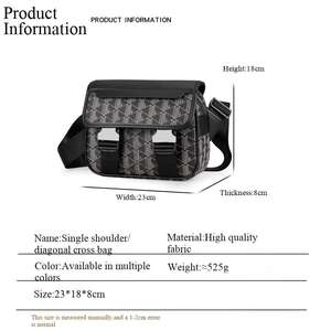 Erkekler İçin Lacoste Tarzı PU Deri Çanta Günlük Askılı Omuz Çantası Özel Logo Nakışlı Düğmeli Harfli Lüks - Product Image 6