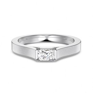 Dylam Top Fine Jewelry S925 <b>Silver</b> Brushed Sanding Surface <b>Solitaire</b> Rectangle 5A Zirconia Diamond Wedding Promise Women <b>Rings</b> - Product Image 1