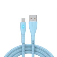 Ukalun 1M 2M Nylon trenzado 3A 60W USB C Cable de carga LED Durable SR USB a Tipo-C Cable DE DATOS LED de carga rápida