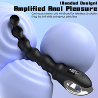 9 modes de vibration, plug anal flexible rechargeable en silicone, masseur de prostate, perles vibrantes anales avec anneau de traction