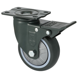 Schwerlast-Lenkrolle Polyurethan Mechanisches Gehäuse Rad 4 Zoll Transporträder für Schweißtisch Mit Bremsen Schwenkbare Laufrollen - Product Image 2