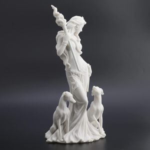 Escultura de Resina de la Diosa Griega de la Magia <span class=keywords><strong>Hécate</strong></span> con sus Perros, Diseño Veronese, 13 3/8 Pulgadas, con Acabado Blanco Mármol - Product Image 2