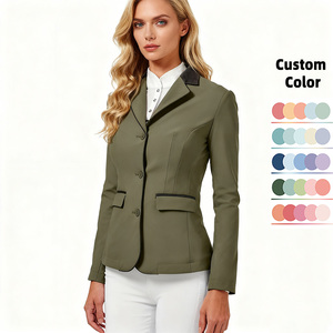 Giacca da Equitazione Personalizzata per Donne, <span class=keywords><strong>Verde</strong></span> Antibatterico, per Competizioni Equestri, Abbigliamento da Equitazione - Product Image 3