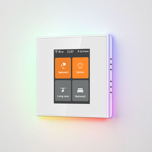 Homekit LCDタッチパネルスマートスイッチ4ギャングライト2ギャングWiFiカーテンスイッチランボン音声制御GOOGLE Alexa Siri 100-250V - Product Image 1