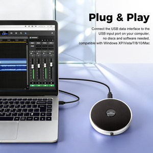 Micrófono USB Profesional Q2, <span class=keywords><strong>Mini</strong></span> Micrófono de Condensador de Estudio, Omnidireccional, Portátil, para Grabación de Reuniones y Escritorio - Product Image 2