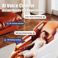 Sillón de Masaje con Pantalla Táctil LCD y Control por Voz con IA, Riel SL Extendido, Asiento de Masaje de Lujo para Relajar el Cuerpo y la Mente