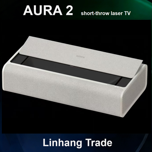 XGIMI AURA 2 UST Laser Projector with 3D Built-In 1080P Resolution White Streaming Dongle No Battery 1-Year Warranty