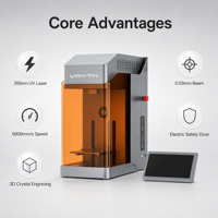 Fabricante de Máquinas de Marcado Láser UV, 5W 355nm, Grabador Interior 3D para Cristal, Grabador Subsuperficial de Escritorio para Joyería y Regalos