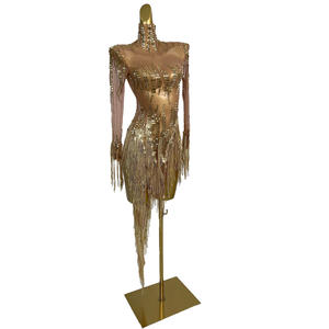 Vestido Mini con Flecos Plateados y Dorados, Vestido de Fiesta con Lentejuelas para Mujer, Vestido de Cumpleaños, Vestido de Graduación, Disfraz de Bailarina - Product Image 3