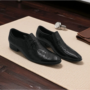 Zapatos de Vestir de Cuero con Punta en Pico para Hombre, Cierre de un Toque, Estilo Juvenil para Oficina y Eventos Formales 3810 - Product Image 2