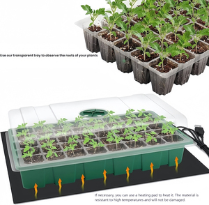 Plateau de pépinière biodégradable en PS à 24 cellules avec trous de drainage et couvercles, propagateur réutilisable pour la culture hydroponique de semis - Product Image 2