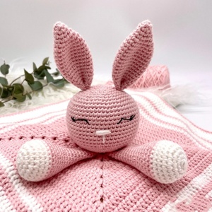 Manta <span class=keywords><strong>DE</strong></span> SEGURIDAD Lovey <span class=keywords><strong>de</strong></span> conejito <span class=keywords><strong>de</strong></span> ganchillo <span class=keywords><strong>de</strong></span> alta calidad, edredón <span class=keywords><strong>de</strong></span> conejo tejido a mano <span class=keywords><strong>para</strong></span> recién nacido, regalo <span class=keywords><strong>de</strong></span> Animal <span class=keywords><strong>para</strong></span> bebés y niños - Product Image 2