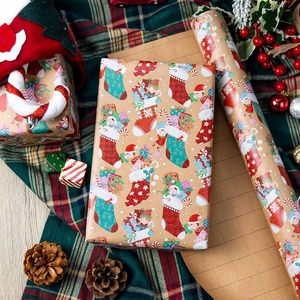 Kratf Christmas <b>Wrapping</b> <b>Paper</b> 17 In X 32.8 Ft Single Side Eco Friendly Gift Craft Holiday Use - Product Image 2