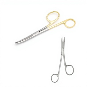 Pinzas Porta Agujas Gillies Curvas con Bordes Serrados, Tijeras de 160 mm, Pinzas Quirúrgicas Dentales de Acero Inoxidable, Manuales, Certificadas por MOL - Product Image 1