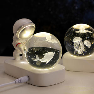 Lampe de nuit LED à design moderne, rechargeable par USB, éco-responsable, avec boule de cristal <span class=keywords><strong>ciel</strong></span> <span class=keywords><strong>étoilé</strong></span>, lumière blanche chaude, pour bébés et enfants - Product Image 3