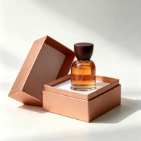 Flacon de parfum en verre vide 30ml 50ml avec bouchon en bois, emballage en boîte cadeau transparente, vente en gros de cosmétiques