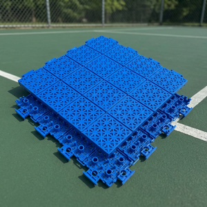 Blue Anti-Slip Interlocking PP <b>Tiles</b> Blue Waterproof PP Floor <b>Tiles</b> Blue <b>Plastic</b> Modular Floor <b>Tiles</b> Blue Snap Lock Interlocking - Product Image 2