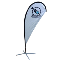 Drapeau publicitaire promotionnel personnalisé avec logo, pour extérieur et intérieur, en forme de goutte d'eau, carré, imprimé, pour la plage