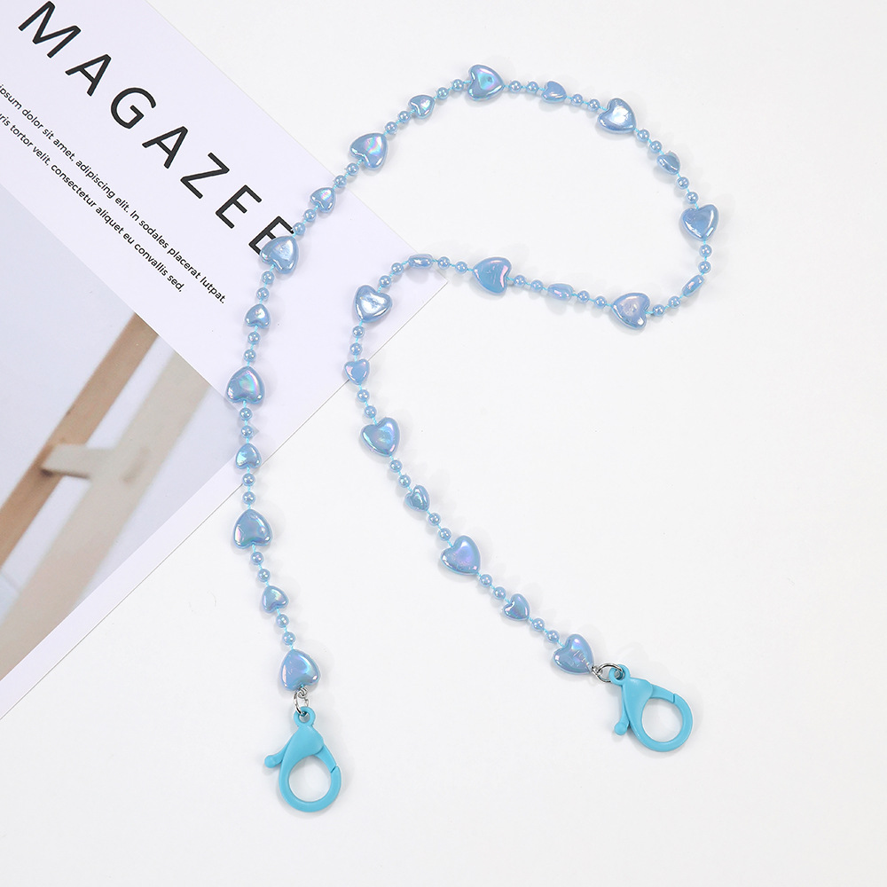 FanYue оптовая продажа под заказ синие сердца Смола глаз стеклянная цепь держатель 2022