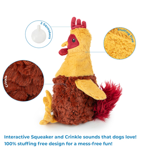 Vente en gros Meilleures fournitures pour animaux de compagnie Jouets de jeu de chien interactif poulet froissé - Product Image 3