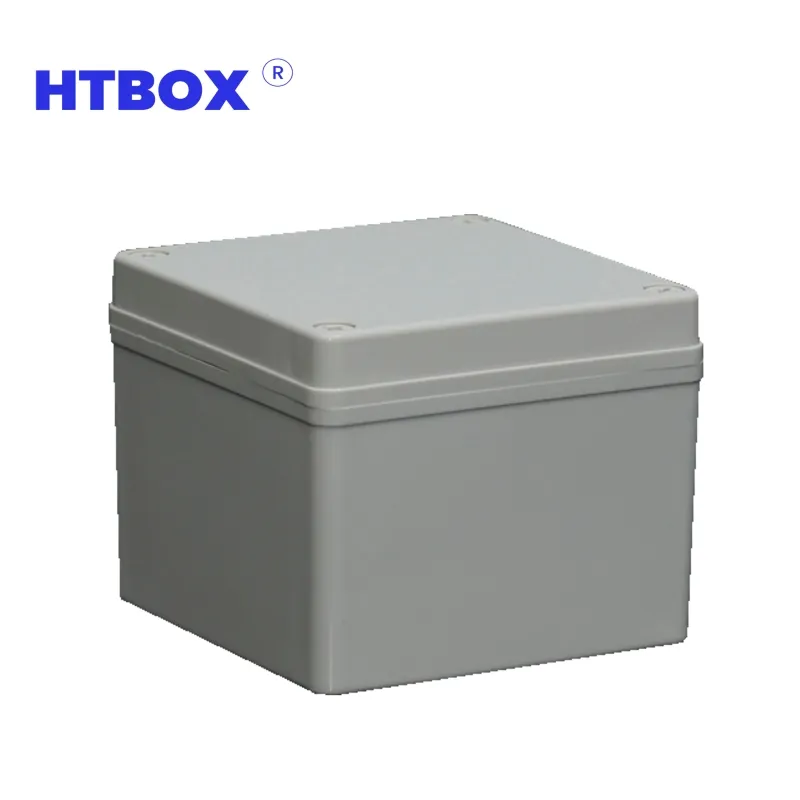 HTBOX OEM pabrik desain DIY penutup perangkat elektronik plastik luar ruangan ABS kustom IP66 casing kotak sambungan kabel tahan air IP67