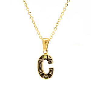 ZOGXIN Letter Necklace 18K Gold Plated Stainless Steel Alphabet Pendant Unisex Everyday Wear - Product Image 5