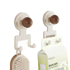 Gancho de succión Monleita, gancho doble de 1-3 kg, imitación madera, madera maciza, para escritorio, mochila, uso en oficina - Product Image 2