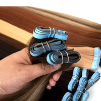 Extensions de cheveux invisibles à la kératine, qualité supérieure, cheveux vierges russes, double trame, résistantes à la perte