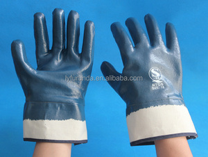 Guantes de Trabajo de Seguridad Resistentes al Aceite y al Gas, de Nitrilo Azul, Impermeables, de Alta Resistencia, Industriales, de PVC, Talla <span class=keywords><strong>XL</strong></span>, Totalmente Recubiertos de Látex - Product Image 4