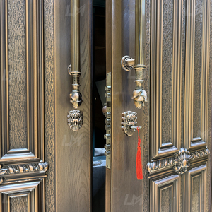 Porte de sécurité blindée classique de luxe, porte à double entrée sculptée ornée, portes doubles de sécurité turques pour maisons de luxe - Product Image 3