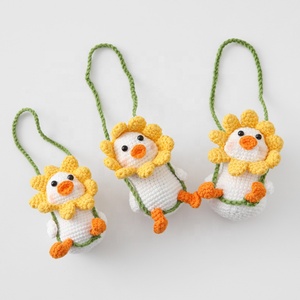 Finished Hand-woven Swing Duck Car Rearview Mirror Pendants Creative Gifts Knitted Cute Internet Celebrity Duck Pendants - Product Image 6
