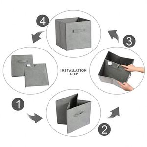 Low Price Convenient Foldable Household Non Woven Fabric Cubes Clothing <b>Storage</b> <b>Boxes</b> for Home Organizer - Product Image 4