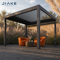 Pergola en aluminium Jiake 6063-T5 avec toit à lames motorisées pour patio résidentiel, jardin, gazebo, pavillon, utilisation en extérieur