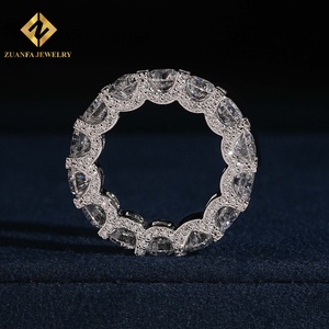 Bague pour homme ZUANFA JEWELRY, style hip-hop, entièrement pavée de diamants de laboratoire ronds et en forme de poire, effet glacé - Product Image 2