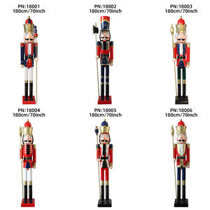 RTS Large 1,8 m lebensgroße hölzerne rosa Nussknacker 6ft mit Waffen zepter zur Dekoration - Product Image 3