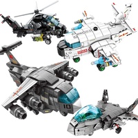 Senbao Aviation Cultural Creation Q-version Puissant bombardier J-20 Mini blocs de construction militaires en plastique Boîte colorée