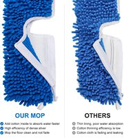 Repuesto de Paño de Microfibra Chenille de Doble Cara para Mopa Plana, Lavable y Reutilizable, para Limpieza de Pisos Duros en el Hogar