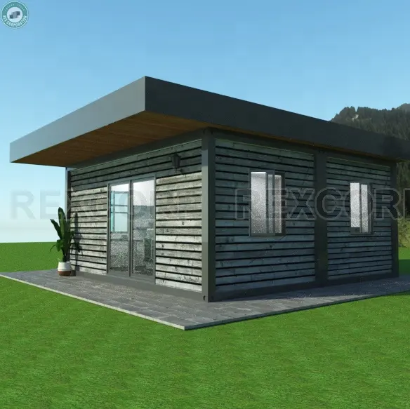Asequible dormitorio casa contenedor de madera tratada tabla prefabricadas de Metal contenedor de casa para vivir.