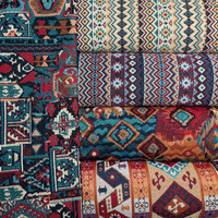 Nouveau tissu jacquard Sadu de luxe de style bohème aztèque du Moyen-Orient, tissé en fil teint marine pour sacs