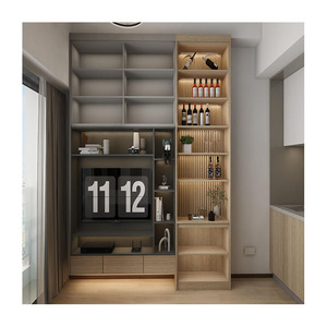 Custom-Made Restaurant Wine Display Cabinet Home Bar Storage Luxury Glass Wine Rack Cabinet