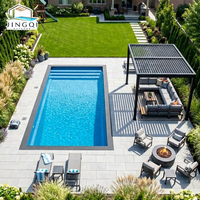 Piscine modulaire en fibre de verre de grande taille pour l'extérieur, système de conception flexible et portable pour les loisirs aquatiques, idéale pour les clubs modernes.