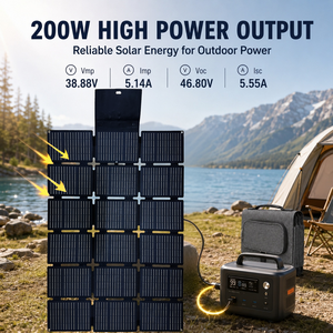 High Power Mini 200W 3x6 Portable Mono Foldable Solar 36V <b>Camping</b> Foldable Solar <b>Blanket</b> for Power Station Solar Generator - Product Image 3