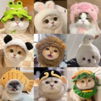 Chapeau en tricot amusant pour animaux de compagnie, pour chats et petits chiens, chapeau pour chat en forme d'animal mignon, accessoires pour chien, accessoires photo, cadeaux de Noël