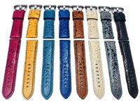 Bracelet de montre en cuir de crapaud multicolore de haute qualité avec doublure en veau et boucle ardillon 20mm/22mm/24mm Épaisseur 6~4mm pour articles de luxe