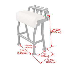 Siège de <span class=keywords><strong>bateau</strong></span> inclinable T-Top Pro pour console centrale, 29 pouces, avec porte-cannes et coussin taille S - Product Image 6