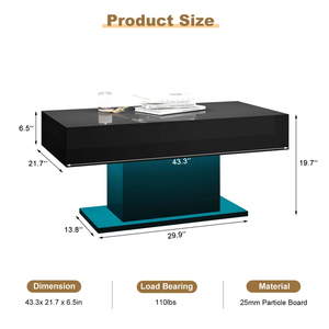 Les nouveaux meubles de salon meuble TV Design <span class=keywords><strong>Table</strong></span> <span class=keywords><strong>basse</strong></span> Tables d'appoint de réfrigérateur avec dessus en verre - Product Image 6