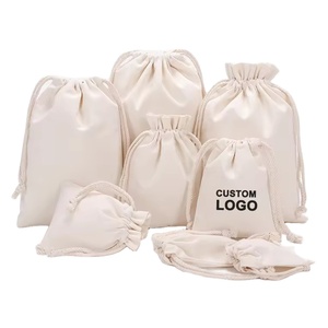 Bolsa de Algodón 100% con Cordón para Guardar Juguetes de Niños, Bolsa de Almacenamiento de Algodón Muselina para Cosméticos, Bolsa de Algodón Muselina para Envolver Regalos - Product Image 1