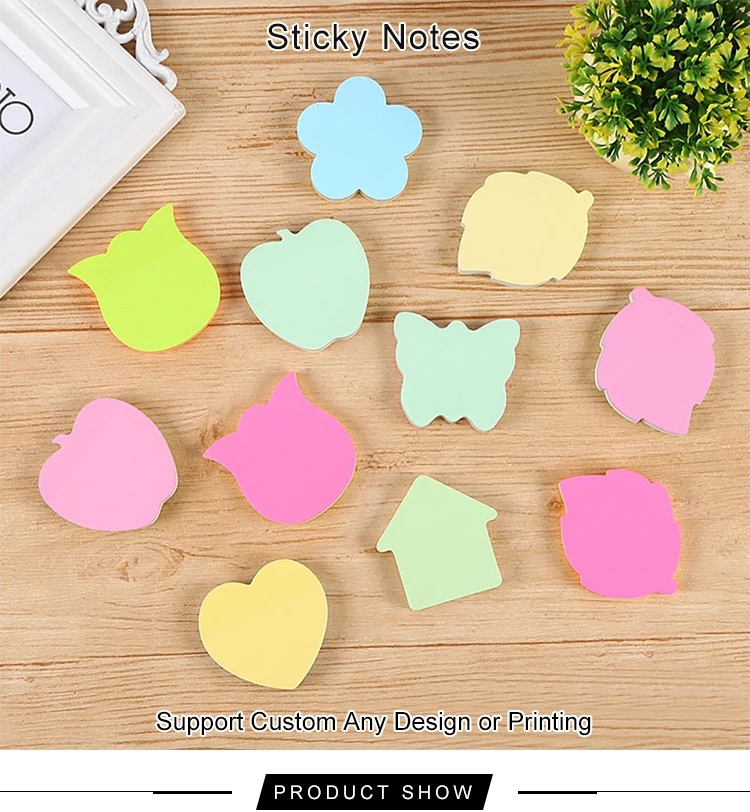Die Cut Love Heart Shaped Sticky Note Pads 60 Sheets Self Adhesive Memo Pads Easy Tear Off N Times Stickers Removable